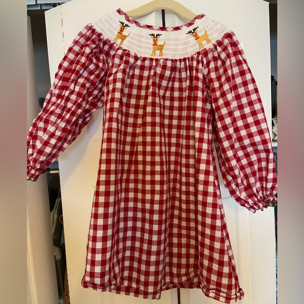 Christmas smocked dress